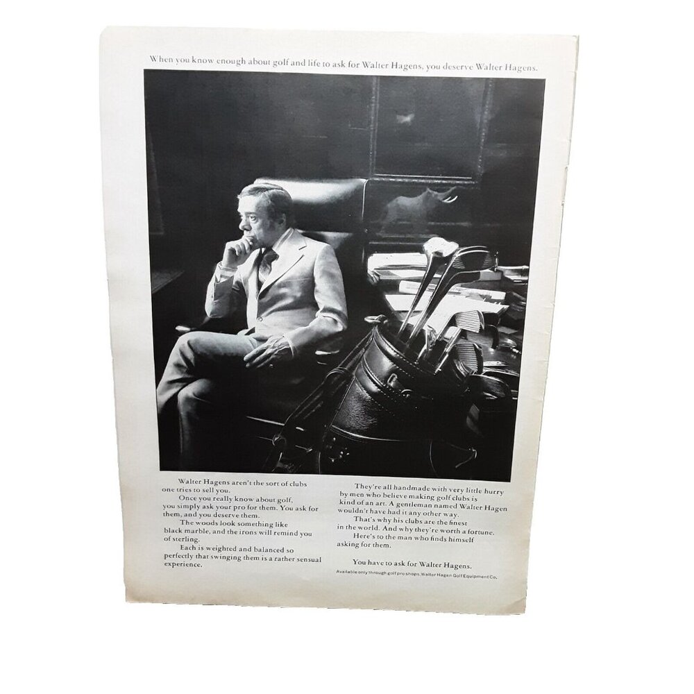 1971 Walter Hagen Golf Clubs Original Print Ad